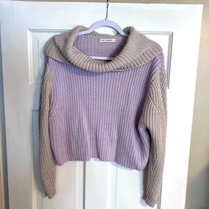 Cozy Lavender and Beige Sweater
